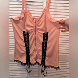 Next is Peach Zippered Tank w/ Corset Lacing 3X US 18 W